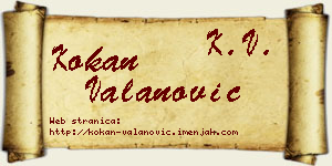 Kokan Valanović vizit kartica